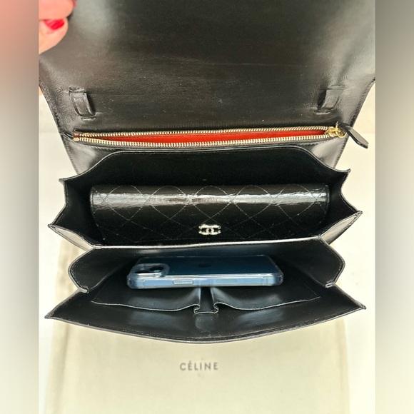 Auth CELINE Classic Smooth Calfskin Medium Box Bag w/ Strap - Picture 10 of 16